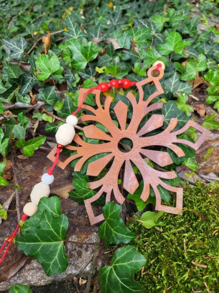 Weihnachtshänger Flocke Samson, Holzdeko rot