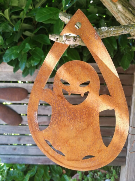 Edelrost Halloween Hänger Gespenst, tropfenform