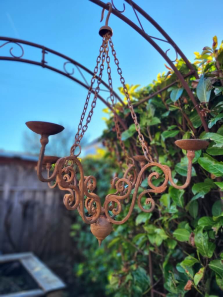 Edelrost Kronleuchter 4-armig