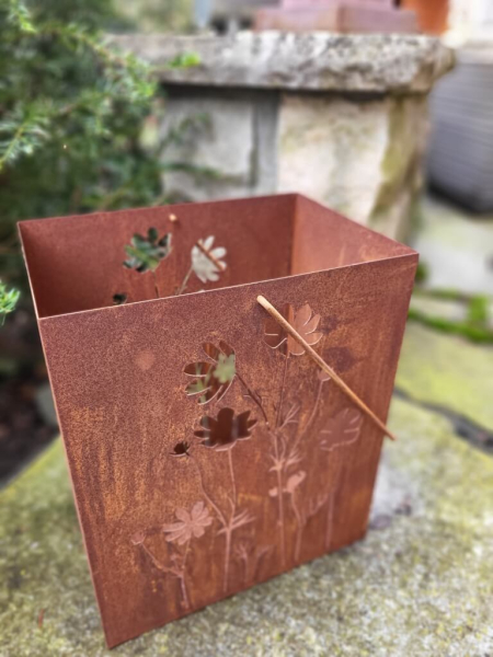 Edelrost Laterne Lamia, rechteckig