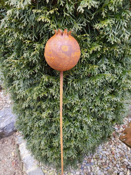 Edelrost Topfstecker Mohnkapsel, groß