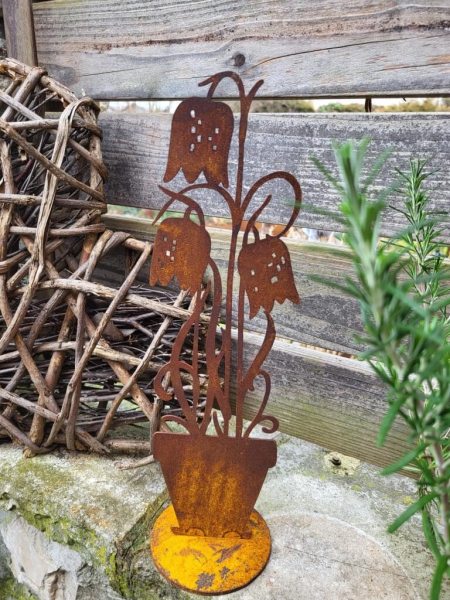 Edelrost Schachbrettblume im Topf, hoch