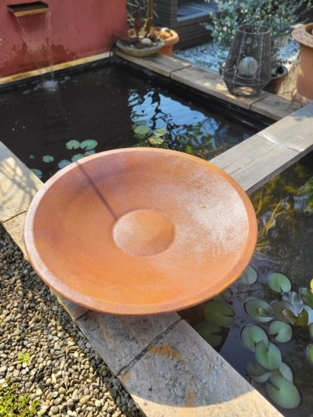 Edelrost Schale rund 60 cm, flacher Boden
