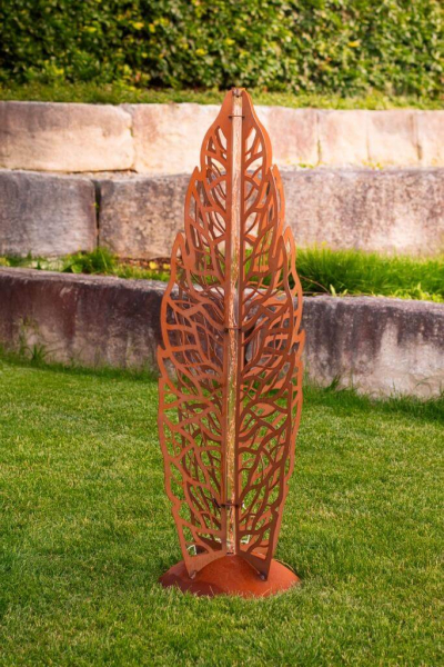 Edelrost Skulptur Lichtergarten inkl. LED Solar Beleuchtung