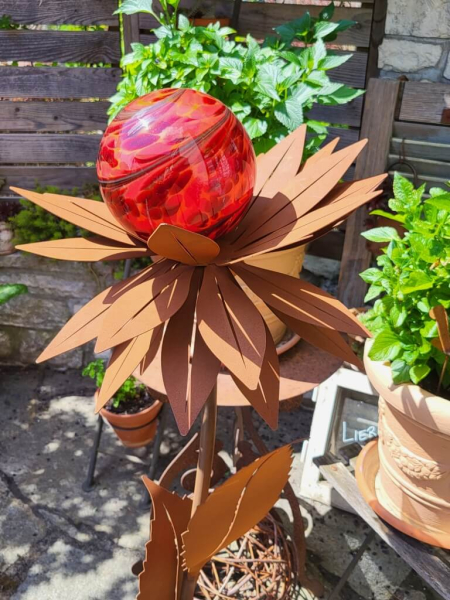 Edelrost Solarblume Maya, rot