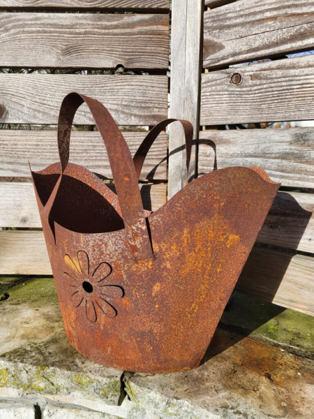 Edelrost Handtasche zum Bepflanzen