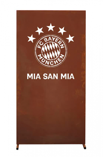 Edelrost Sichtschutzwand FC Bayern München