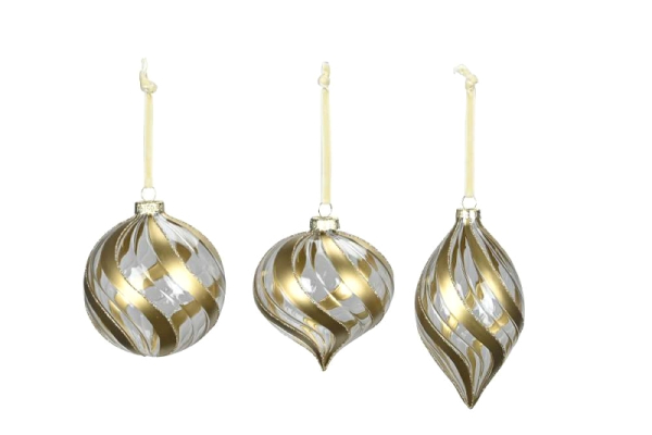 Christbaumkugel Kokkino, gold-durchsichtig