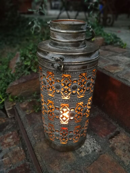 Boho Windlicht Lento, vintage-antikgold