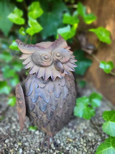 Metall Eule Paul zum Stellen, 3D