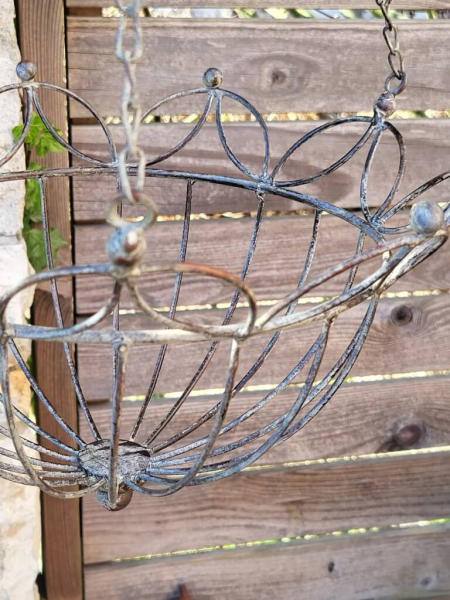 Vintage Hängekorb Susanne, grau-braun