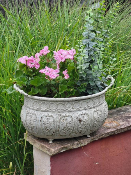 Vintage Metallschale oval mit Griffen