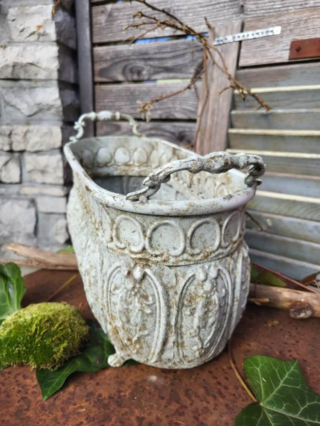 Vintage Metallschale länglich-oval mit Griffen