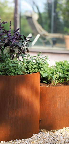 Edelrost Pflanzring mit Boden, 30 cm Durchmesser