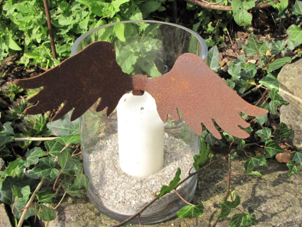 strubbelige Edelrost Engelsflügel zum Einhängen