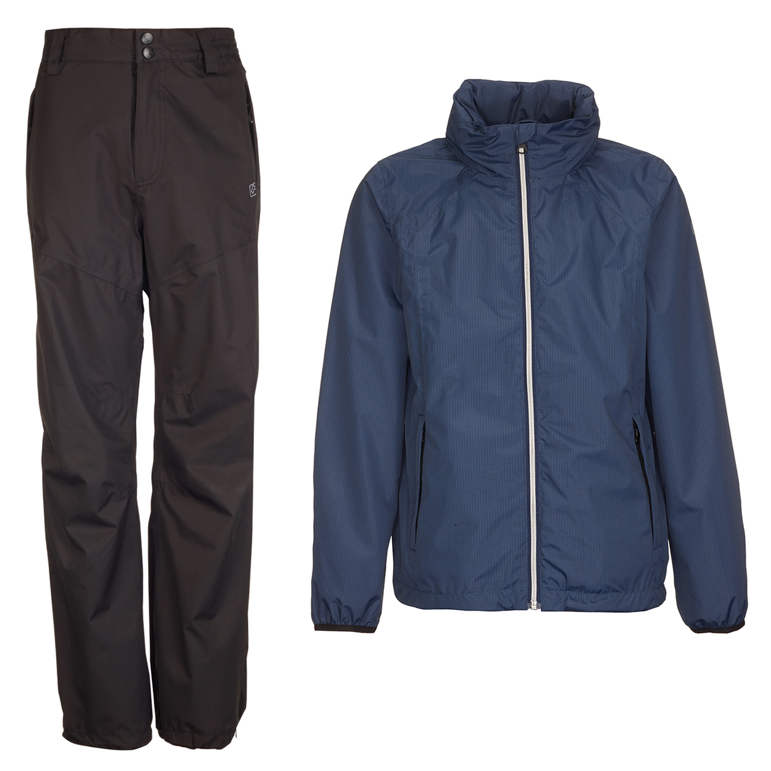 Kinder Regenanzug Gr. 116 Hose schwarz +Jacke blau Regenbekleidung für Kinder