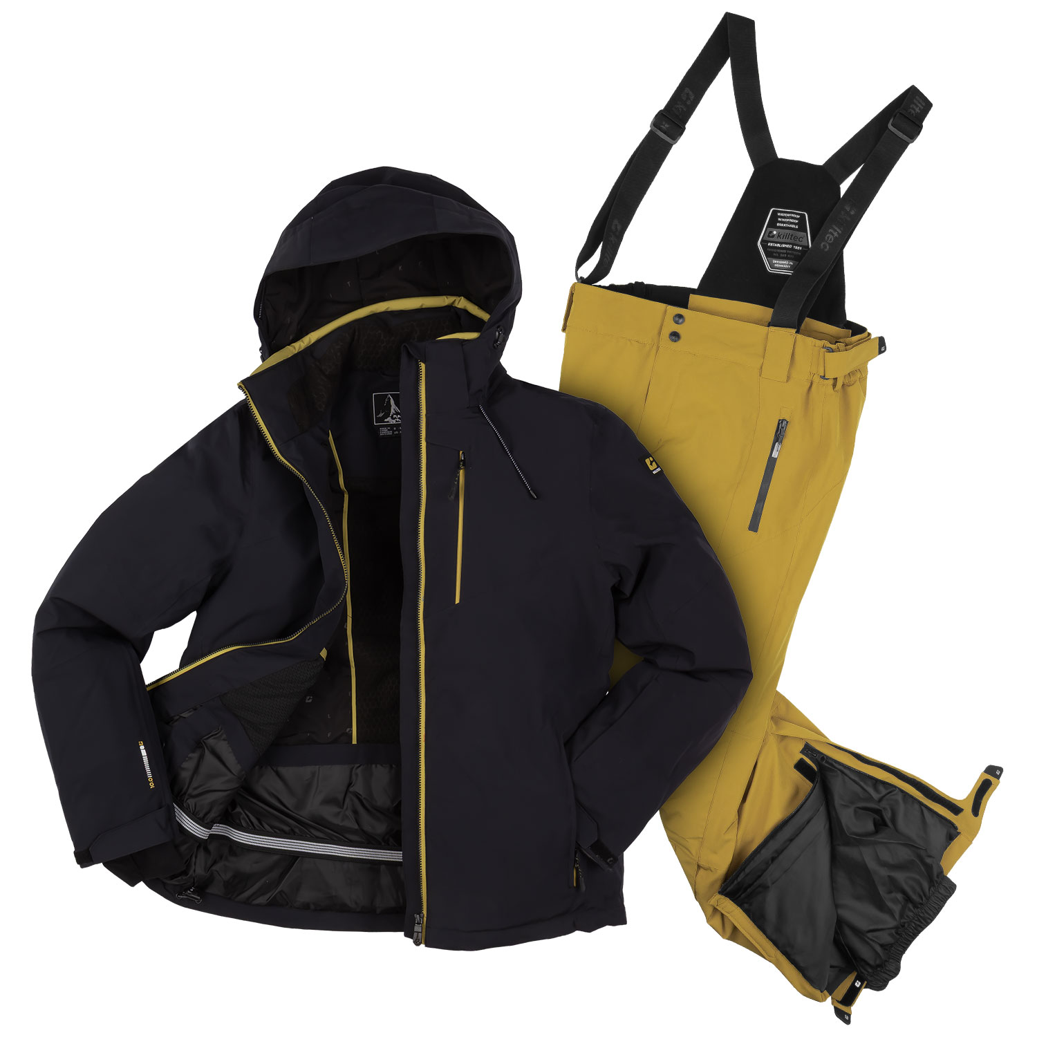 killtec Skianzug 2-teilig Herren schwarz/oliv XL