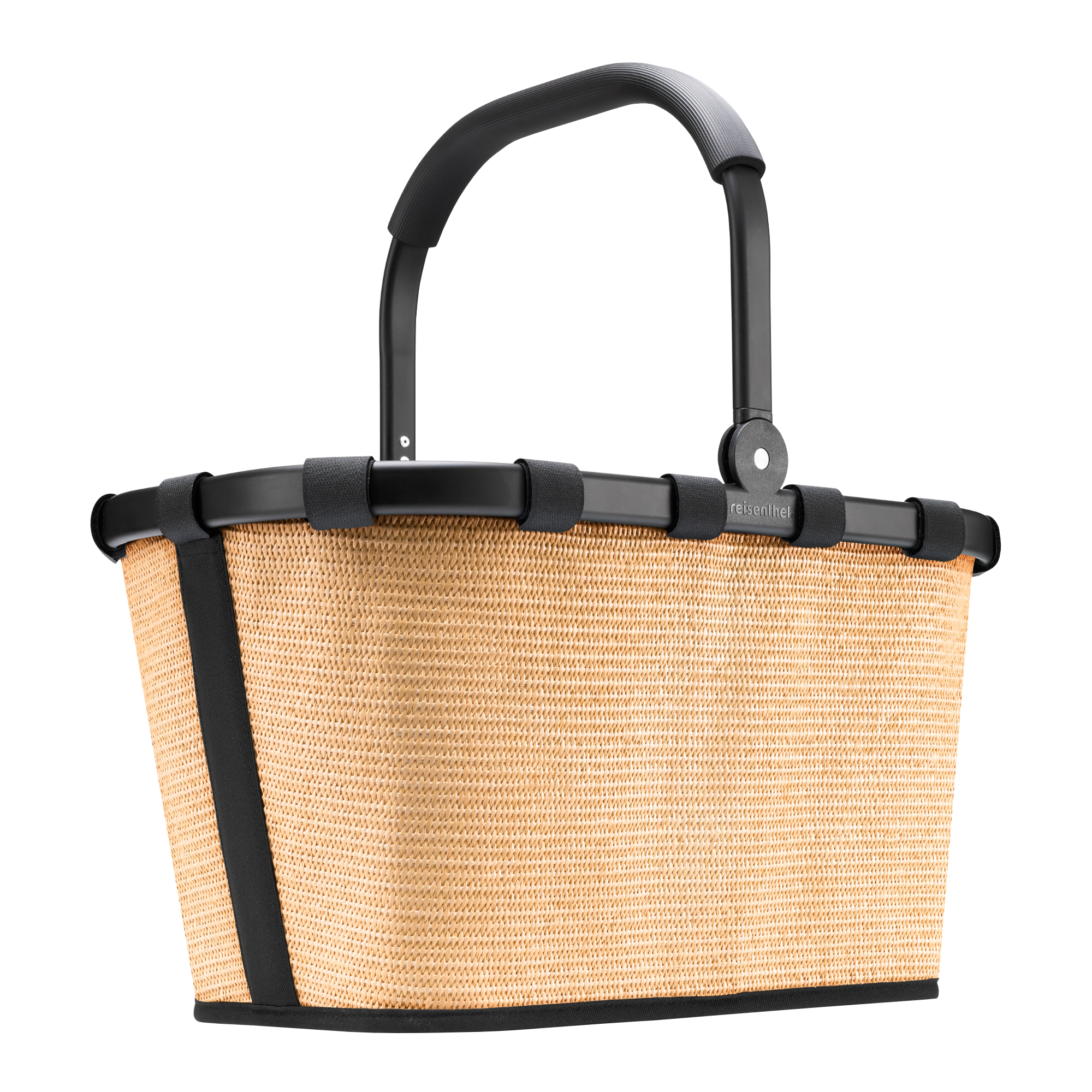 reisenthel carrybag frame raffia black 22 L - Einkaufskorb schwarz - schwarzer Henkel