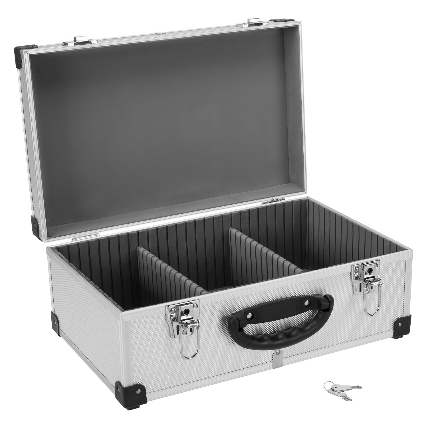 DJ CD-Koffer Alukoffer Aluminiumbox DJ Case Box + Schlüssel
