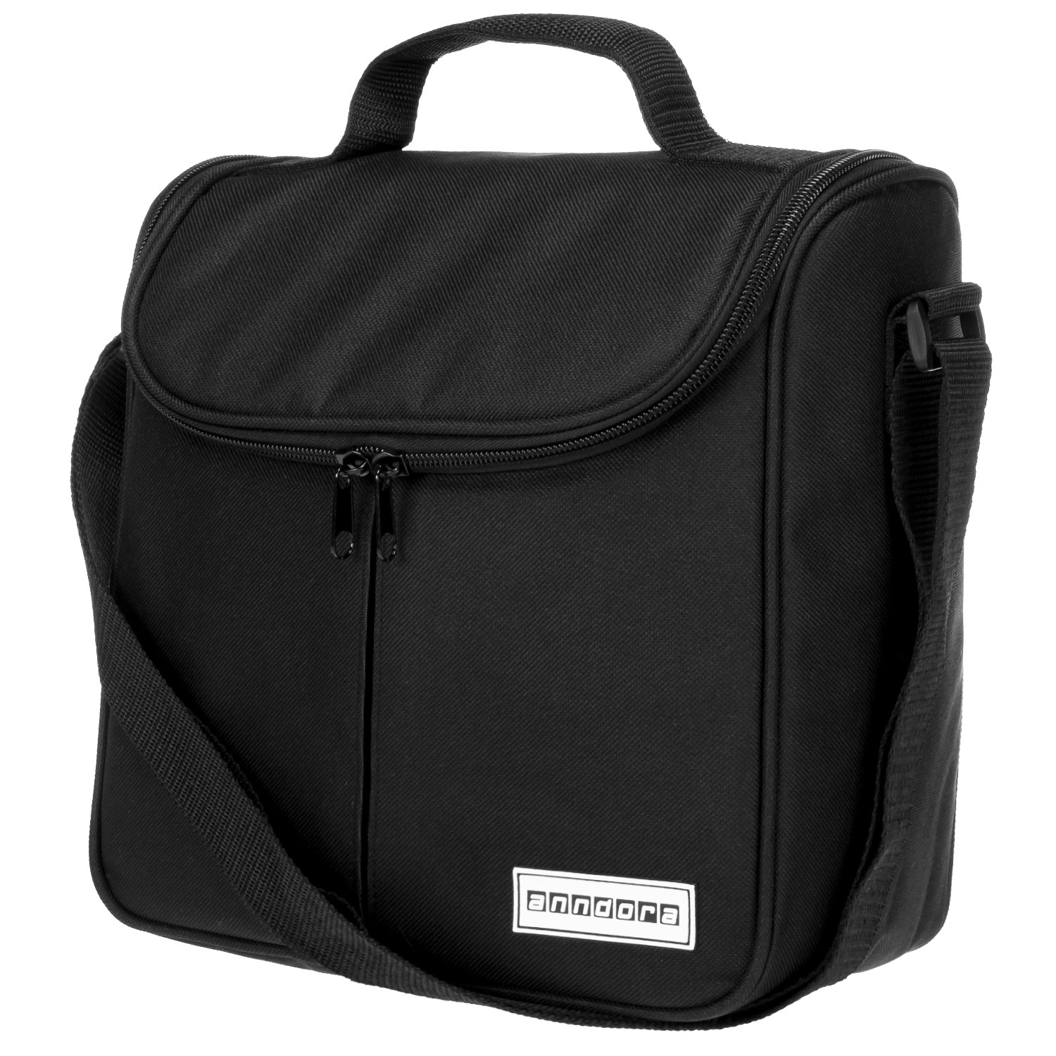 Kleine anndora Mini Kühltasche Schwarz- Vespertasche -Tragegurt -