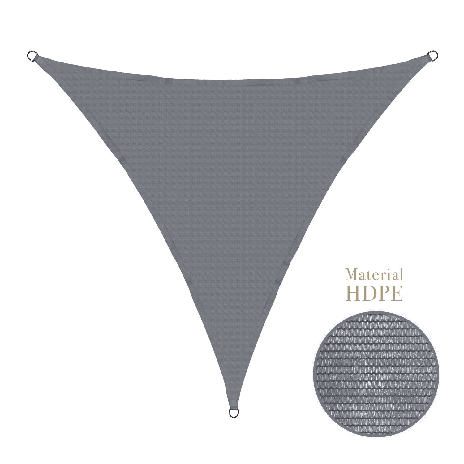 Sonnensegel 3,6x3,6x3,6 m dreieckig - anthrazit