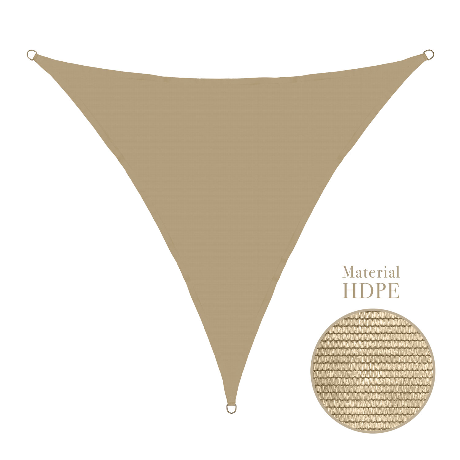 Sonnensegel 3m dreieckig - sand