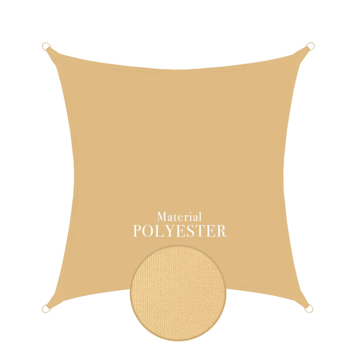 Sonnensegel 3x3m quadratisch - sand
