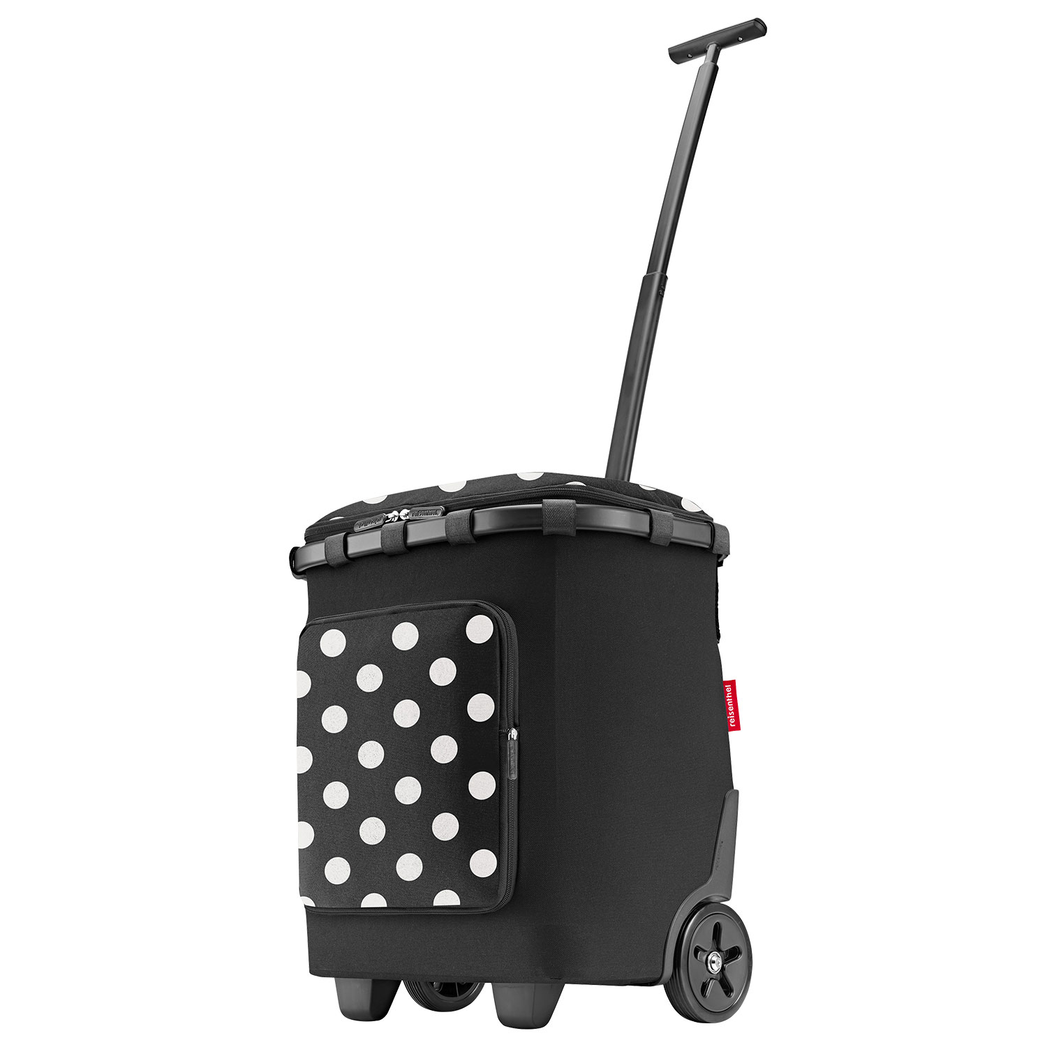 reisenthel Einkaufstrolley mit 2 Rädern und 2 Füssen Carrycruiser plus in schwarz weiß