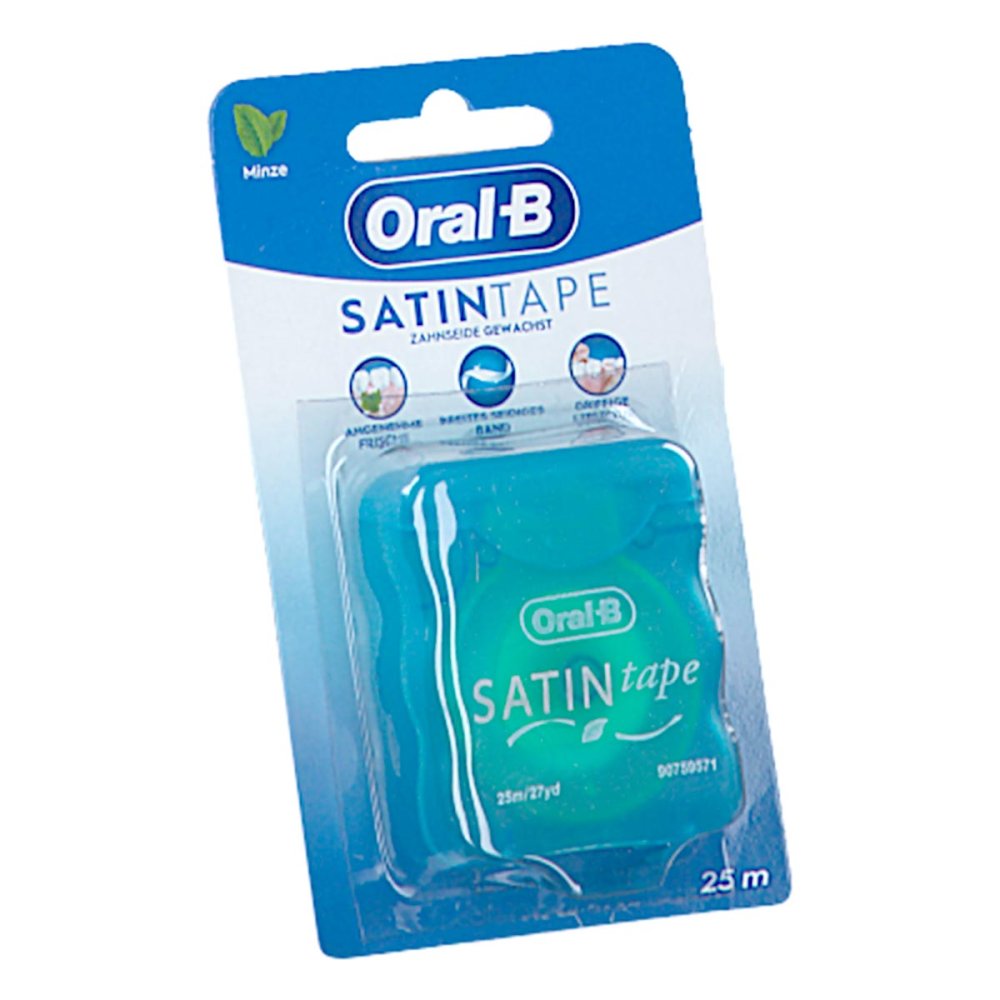 Oral B Zahnseide Satintape blau Blisterkarte
