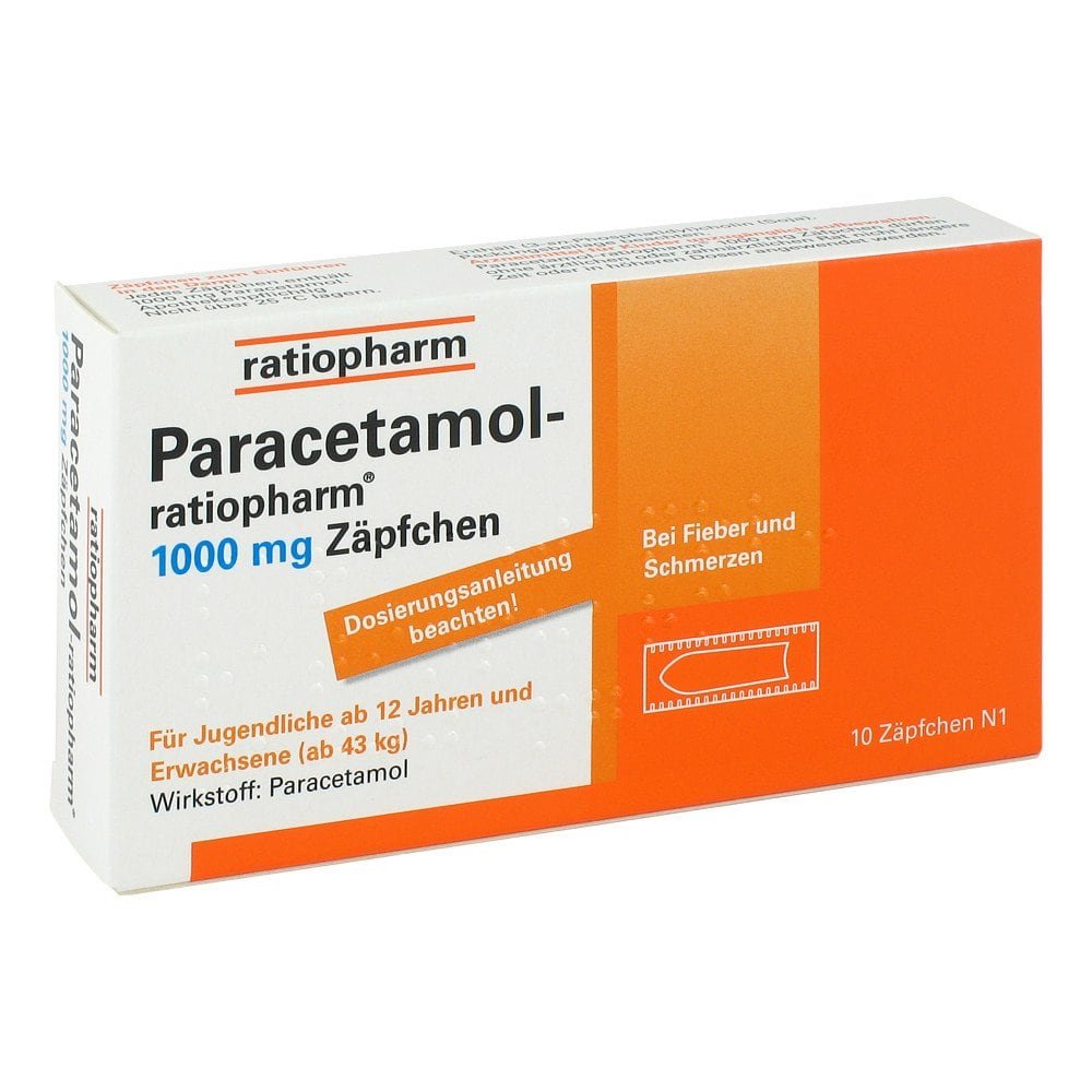 Paracetamol ratiopharm 1000mg Zäpfchen
