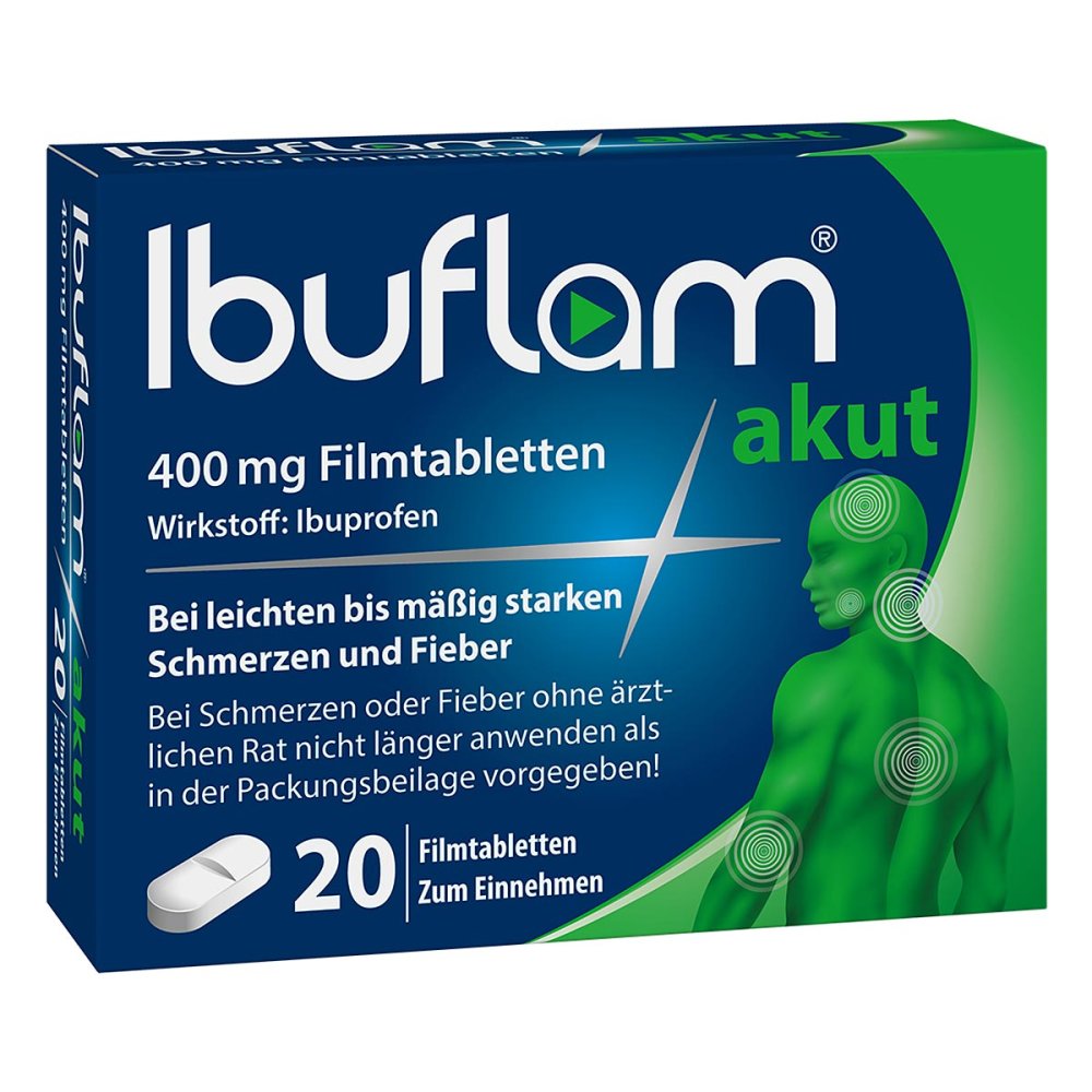 Ibuflam akut: 400 mg Ibuprofen Schmerztabletten
