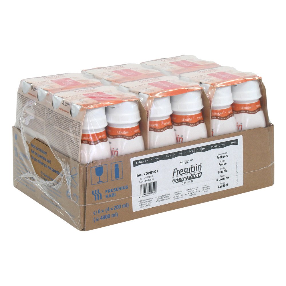 Fresubin Energy Fibre Drink Erdbeere Trinkflasche
