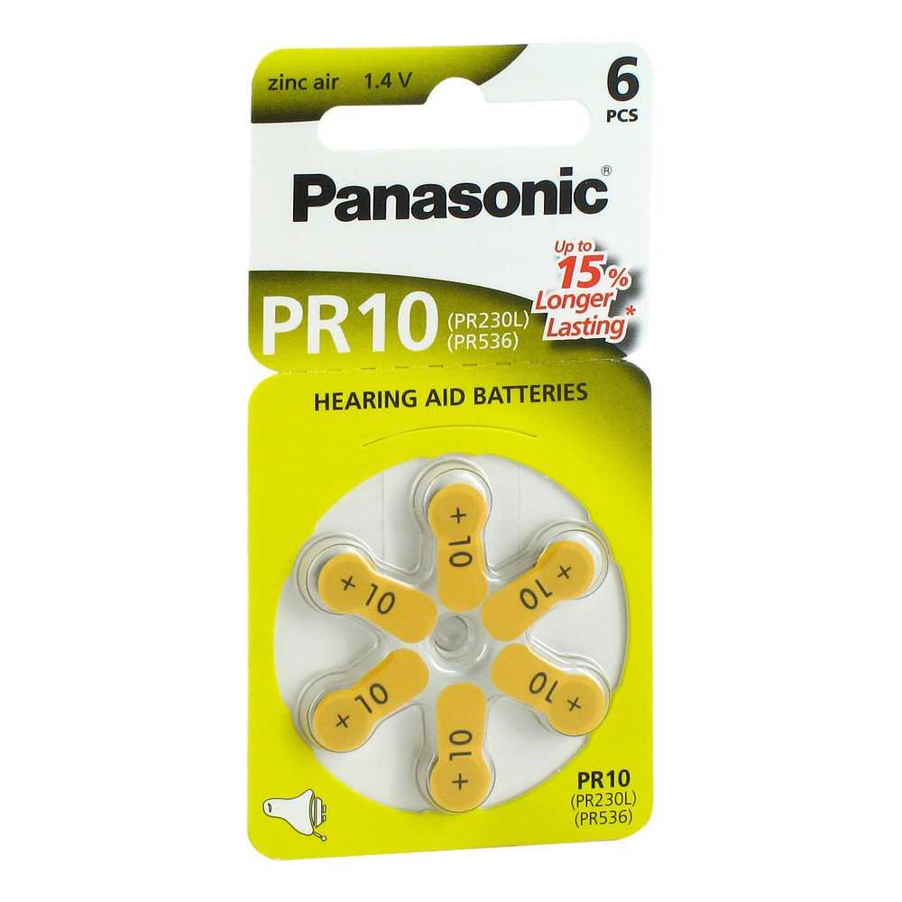 Batterien für Hörgeräte Panasonic Pr 10