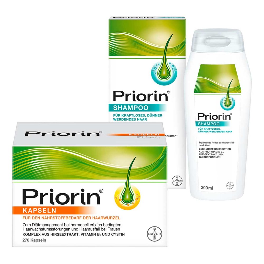 Priorin Haarpflege-Set: Priorin Kapseln 270Stück + Shampoo 200ml