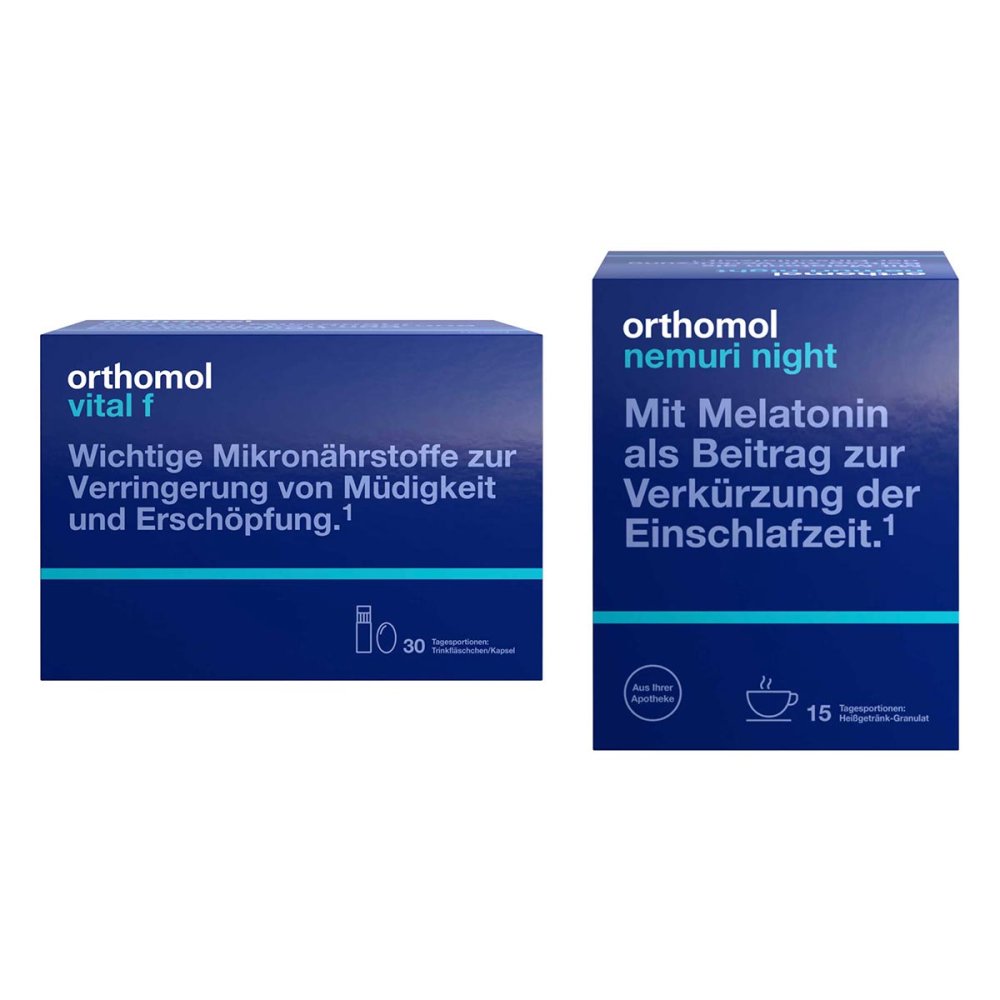 Orthomol Vital f Trinkfl. + Orthomol Nemuri night HeiÃgetränk