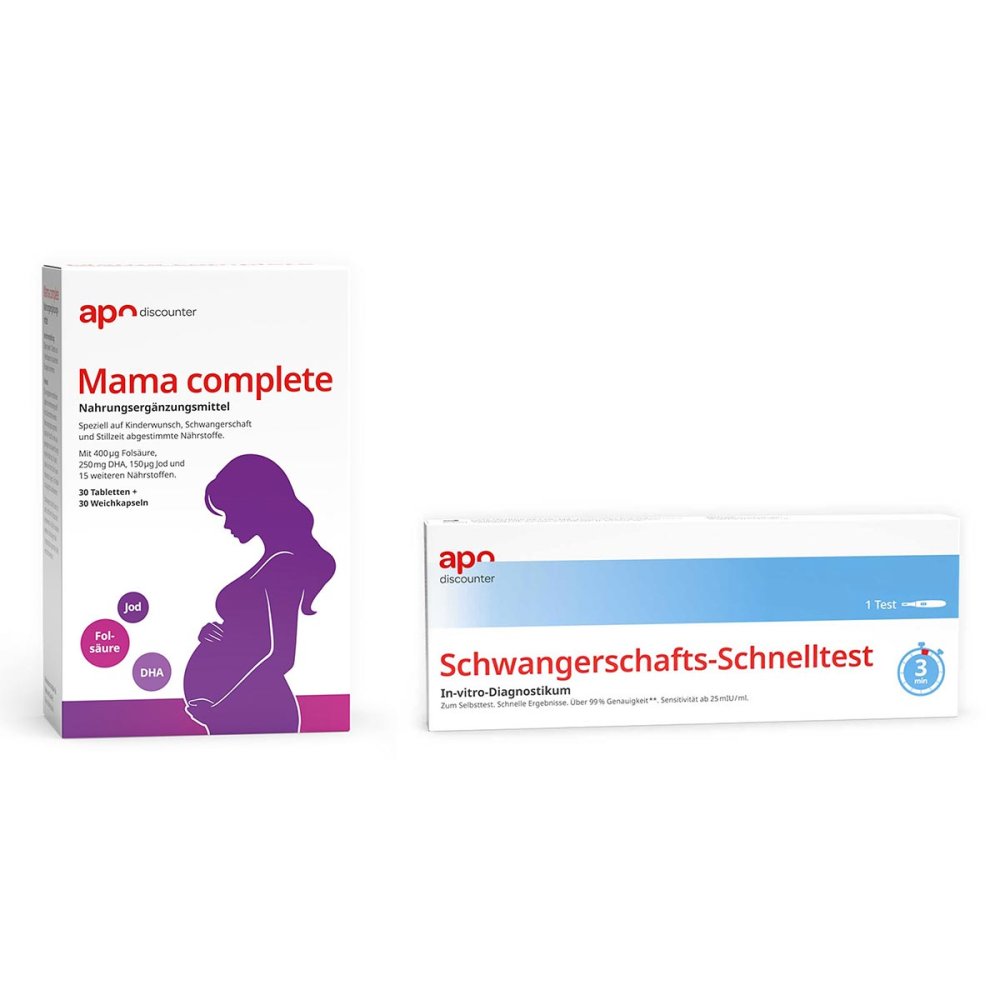 Sparset: Mama complete + Schwangerschaftstest FrÃ¼htest
