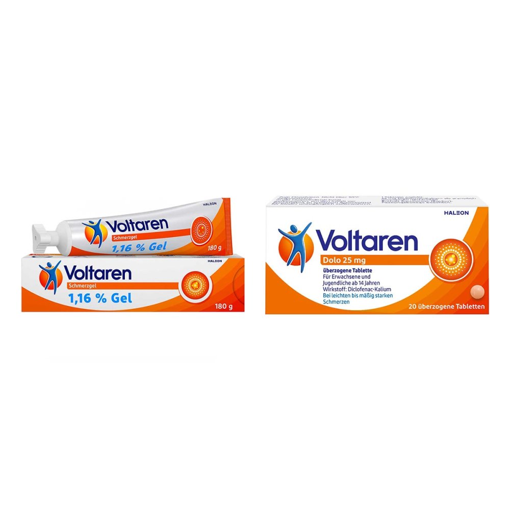 Voltaren Schmerzgel 11,6 mg/g 180g + Voltaren Dolo 25mg 20StÃ¼ck