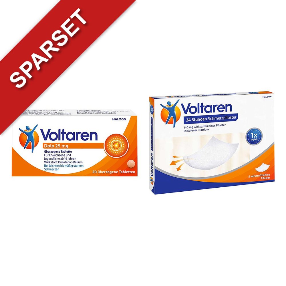 Voltaren Dolo 25mg 20Stück + Voltaren Schmerzpflaster 5Stück