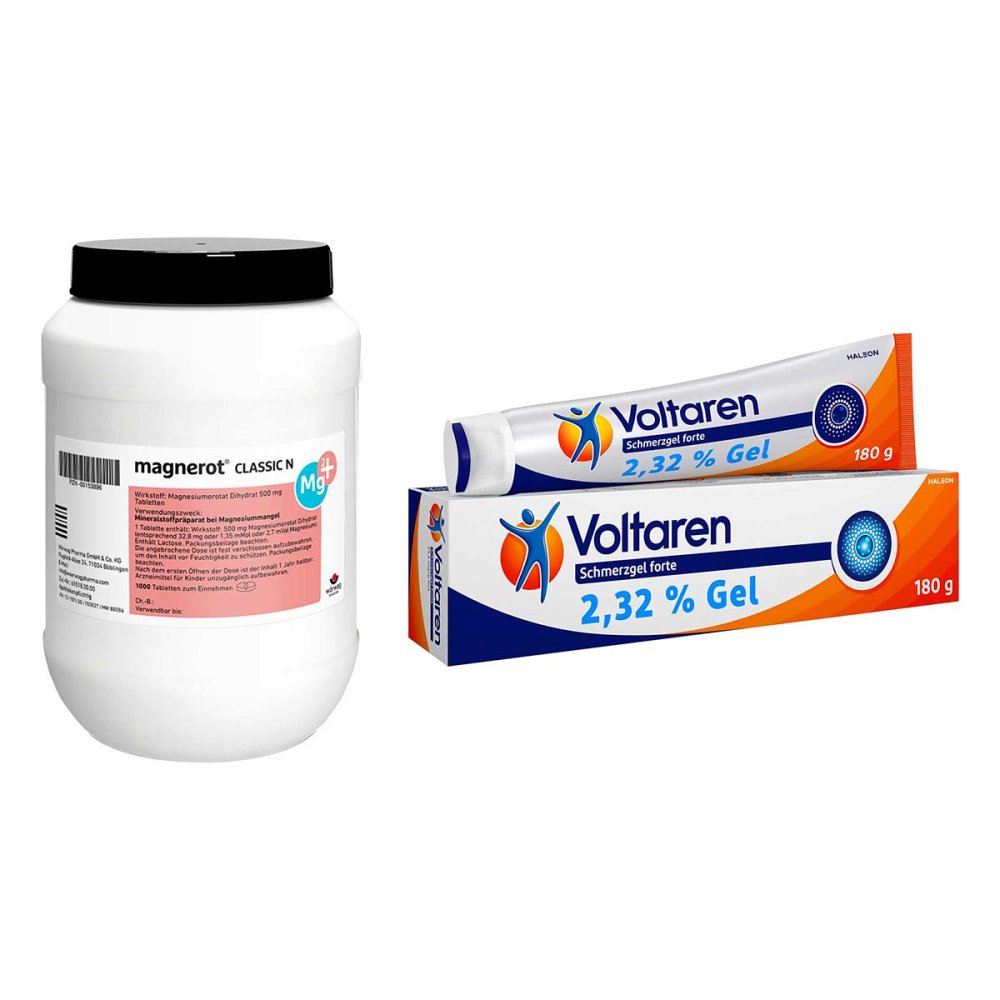 Magnerot Classic N Tabletten + Voltaren Schmerzgel Forte 23,2 Mg