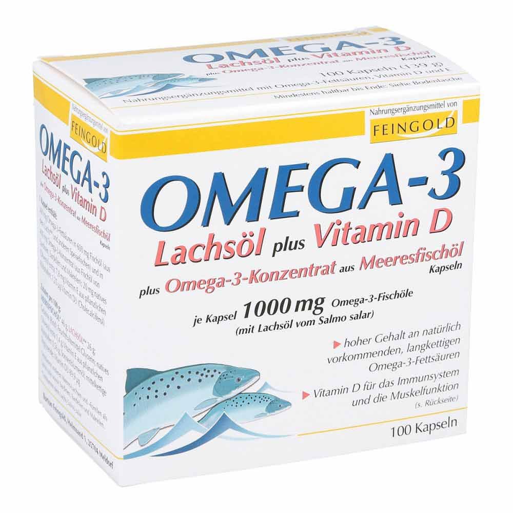 Omega 3 Lachsöl plus Vitamine d pl. Omega3 Konz.kps.