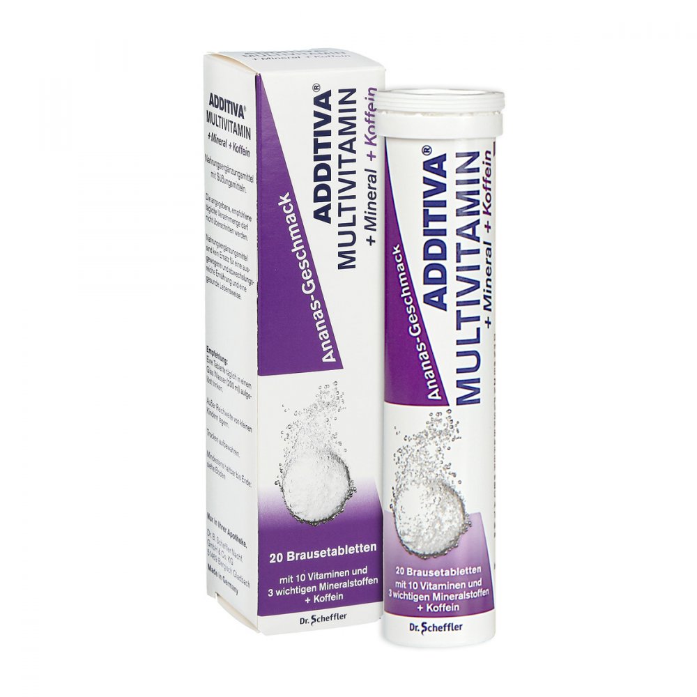 Additiva Multivit.+Mineral+Koffein Ananas Brausetabletten