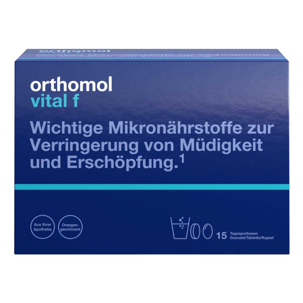 Orthomol Vital f Granulat/Tablette/Kapsel Orange 15er-Packung