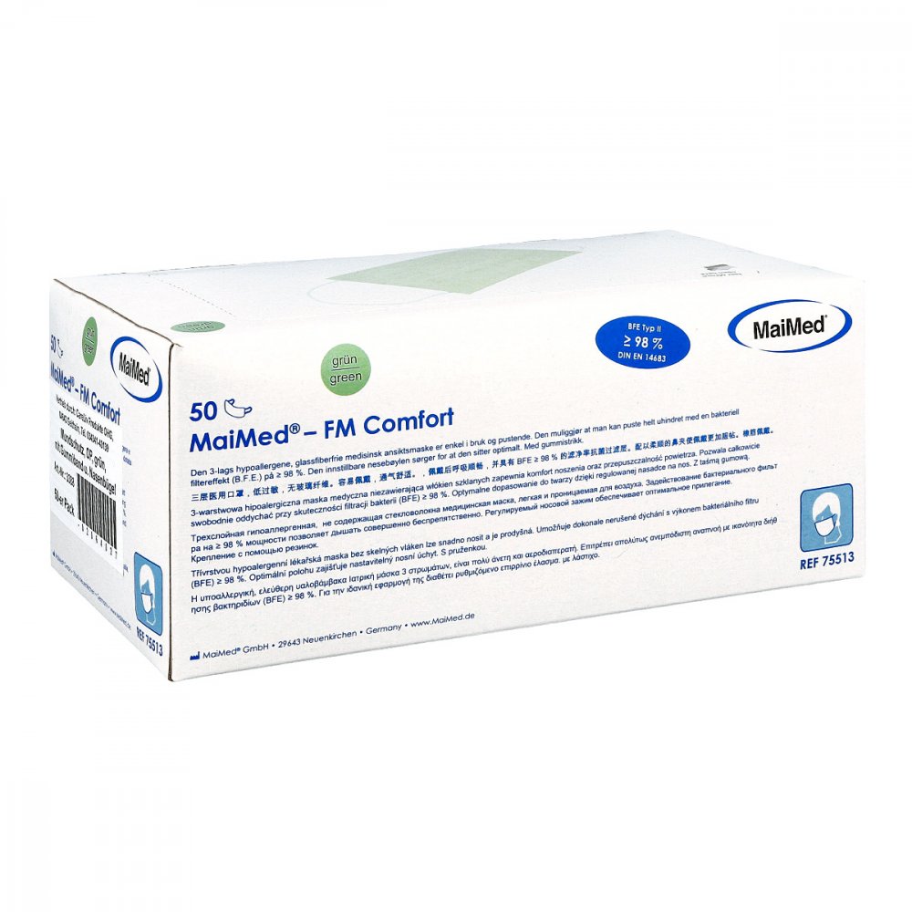 Mundschutz Op mit Gummiband mit Nasenbügel grün