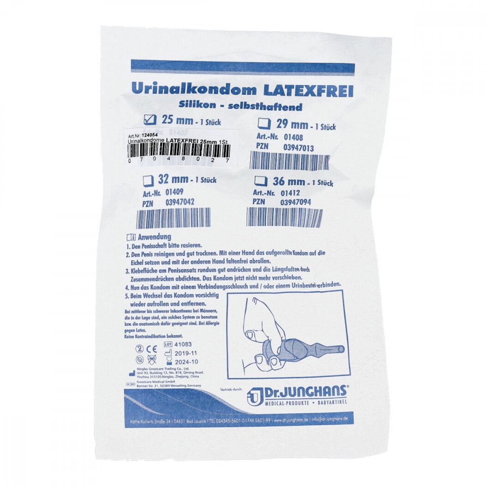Urinal Kondom latexfr.29 mm selbsthaftend