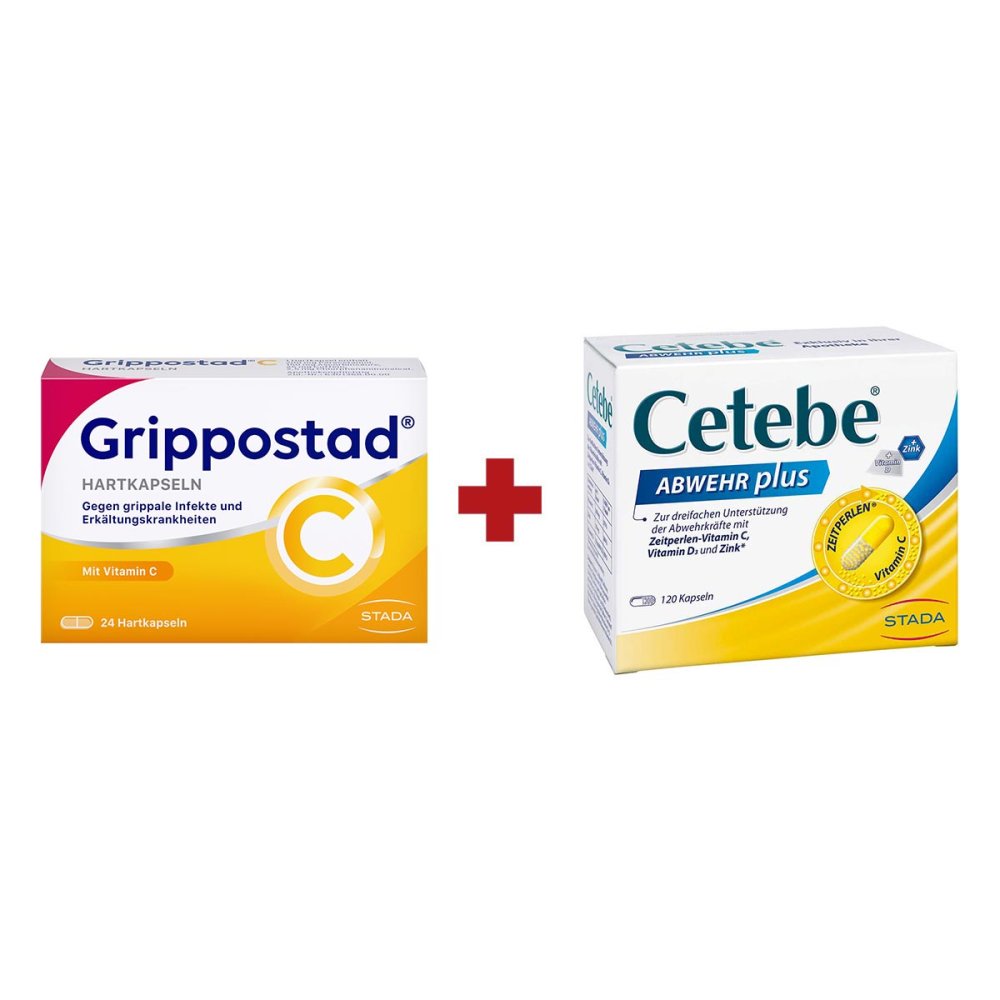 Grippostad C + Cetebe Abwehr plus Vitamin C+vitamin D3+zink