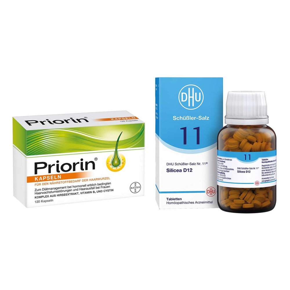 DHU Schüßler-Salz Nummer 11 Silicea D12 Tbl. & Priorin Kapseln
