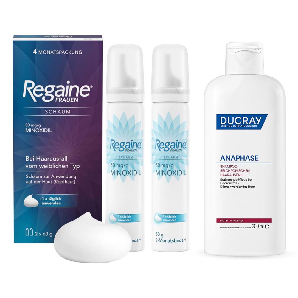 Regaine Frauen Schaum (2x60 g) + Ducray Anaphase Shampoo