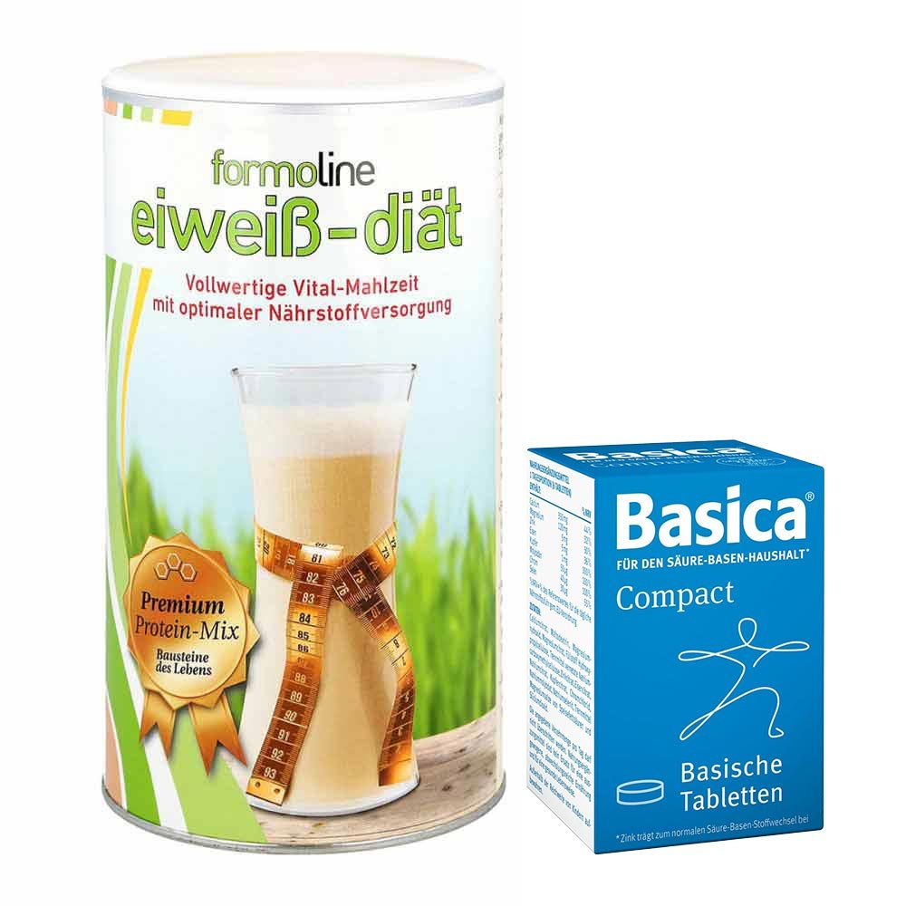 Paket Formoline Eiweiss-Diät Pulver (480 g) + Basica compact Tab