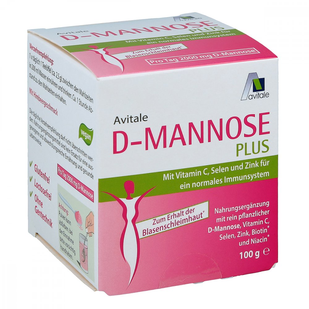 D-mannose Plus 2000 mg mit Vitamine und Mineralstoffe Pulver