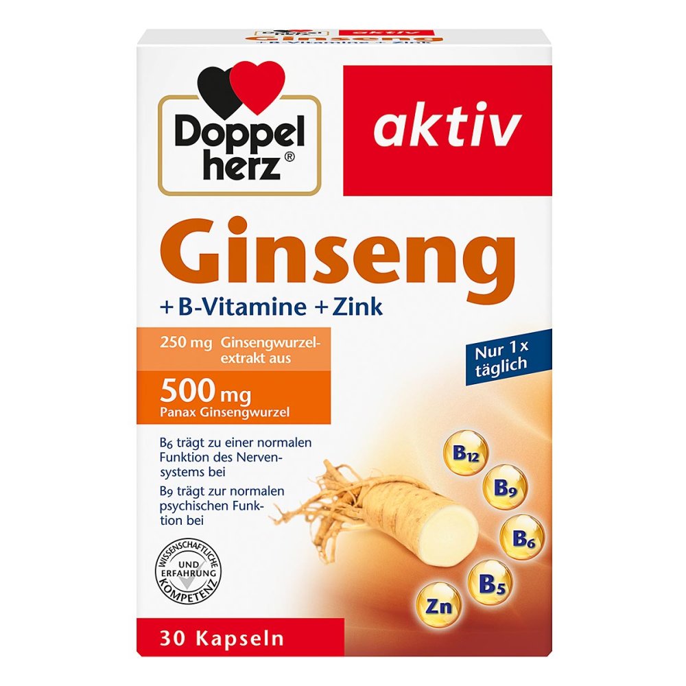 Doppelherz Ginseng 250+b-vitamine+zink Kapseln